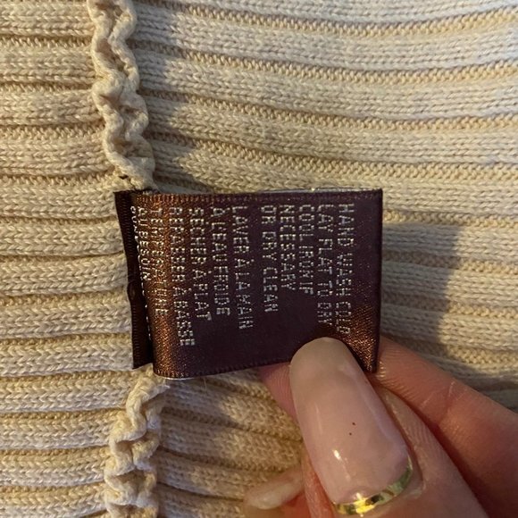 Circular Women's 100% Cotton Sweater in Neutral Beige Size L GUC - Picture 7 of 14